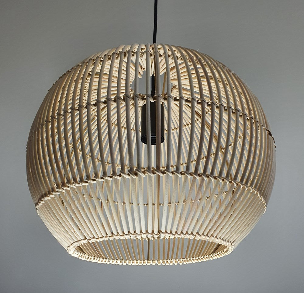 Rattan deals globe light