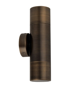 UP/DOWN GU10 Exterior Wall Pillar Spot Lights (Antique Brass) IP65