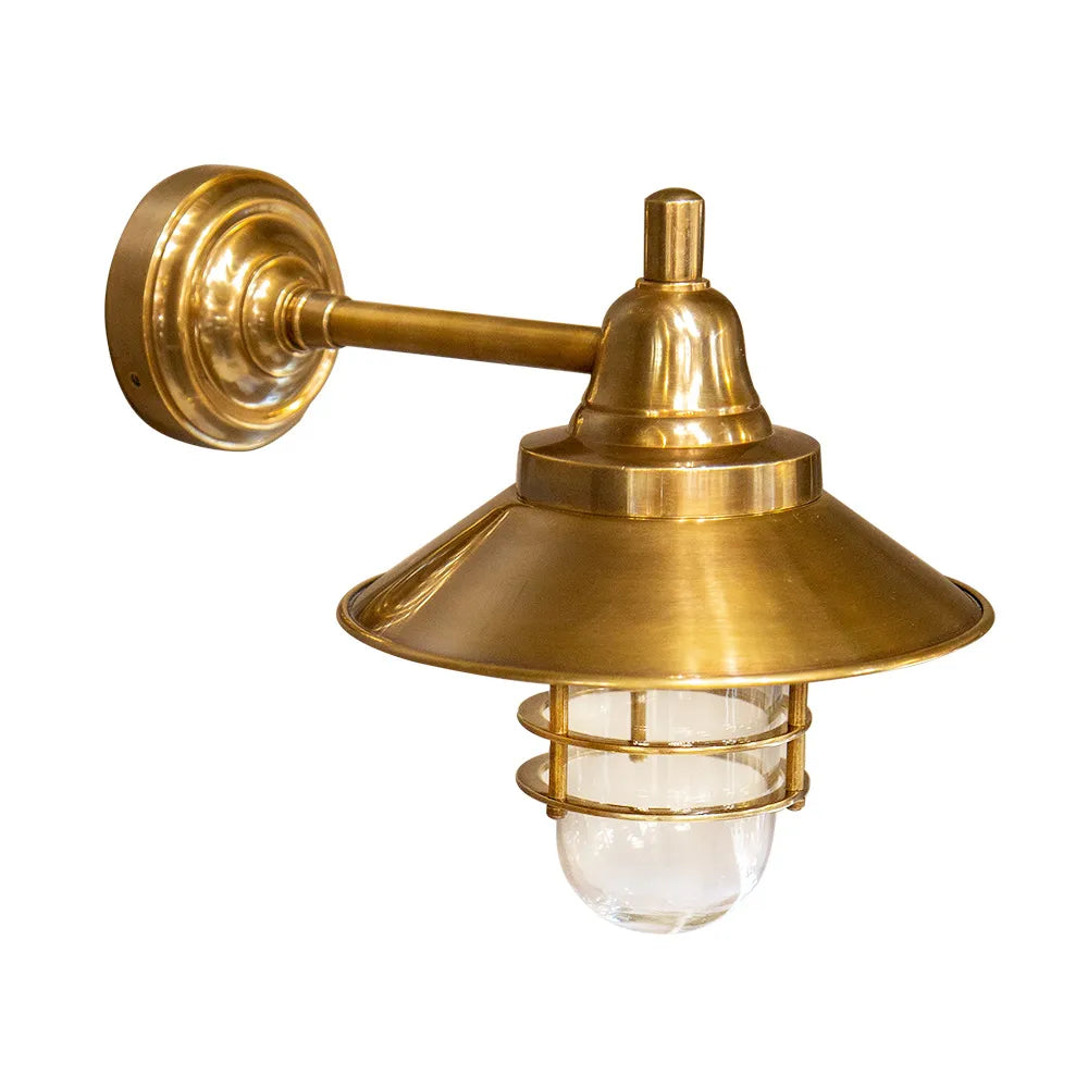 CLARK OUTDOOR WALL LIGHT ANTIQUE BRASS - outdoor wall light - Lux Lighting