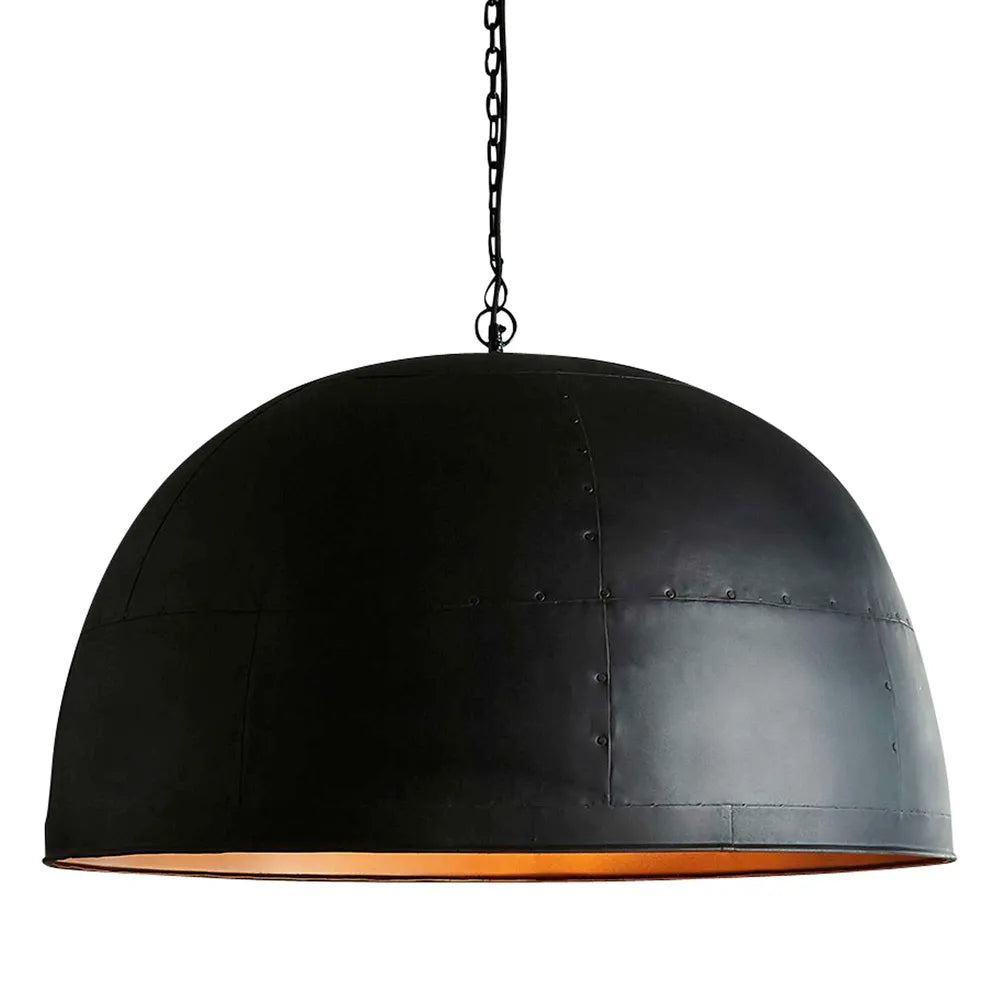 NOIR CEILING PENDANT LARGE BLACK WITH GOLD INTERIOR - pendant - Lux Lighting