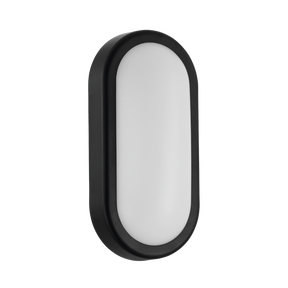 Burleigh Exterior Wall Light 12w Led Tri-col Blk Or Wht Oval - outdoor wall light - Lux Lighting