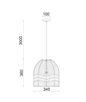 Natural Rattan Ellipse Pendant ES/E27 - pendant - Lux Lighting