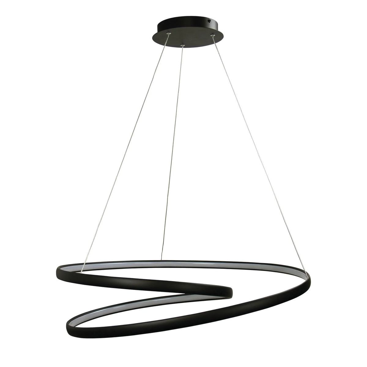 SATURN Led Spiral Pendant Black