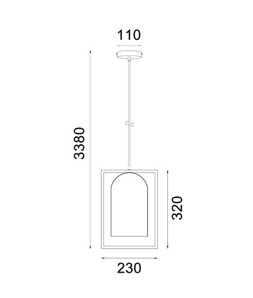 SWING Pendant Es Matt White Oblong W/wood frame - pendant - Lux Lighting