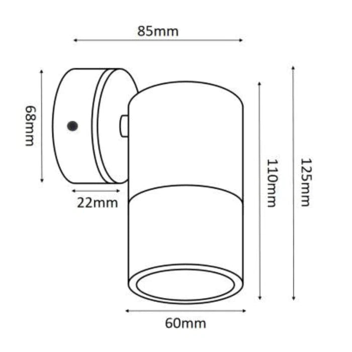 Single Fixed Down Spotlight - White - outdoor wall light - Lux Lighting