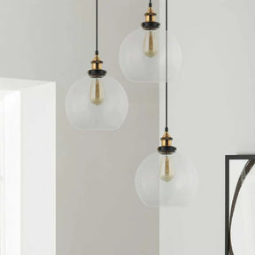 Pesini Interior Wine Glass With Antique Brass/ Chrome Highlight Pendant Lights