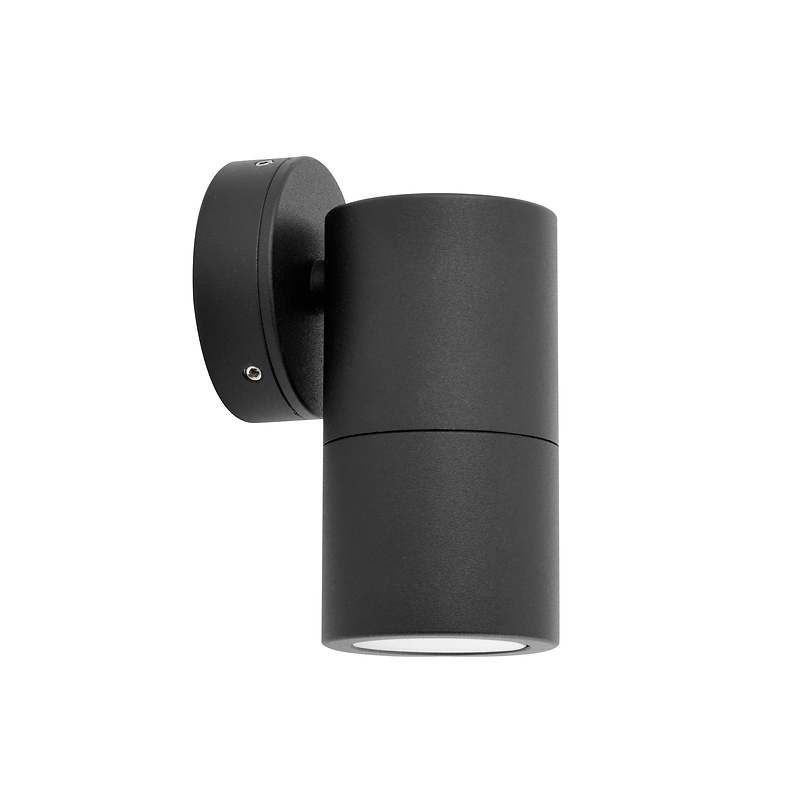 Single Fixed Down Spotlight - BLACK - outdoor wall light - Lux Lighting