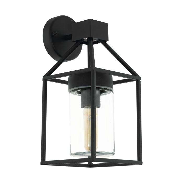 Trecate Exterior wall light 1x60w Blk/clr - outdoor wall light - Lux Lighting