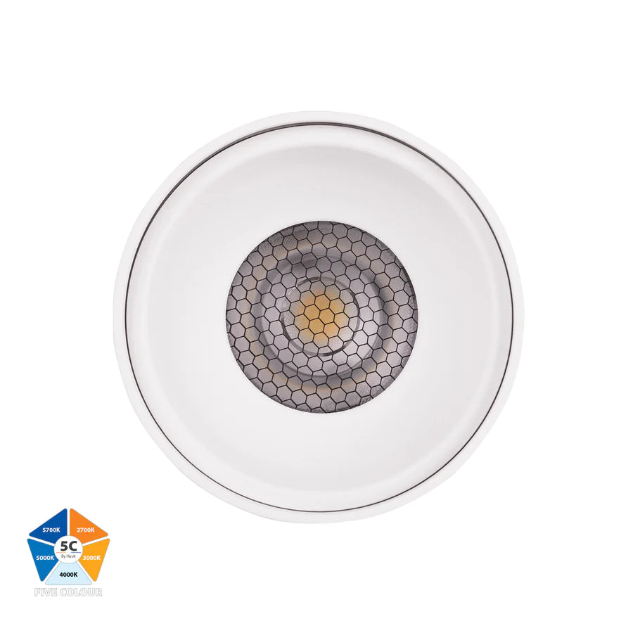 Nella White - Ext 12w Surface Mounted LED Downlight - Ceiling mount - Lux Lighting