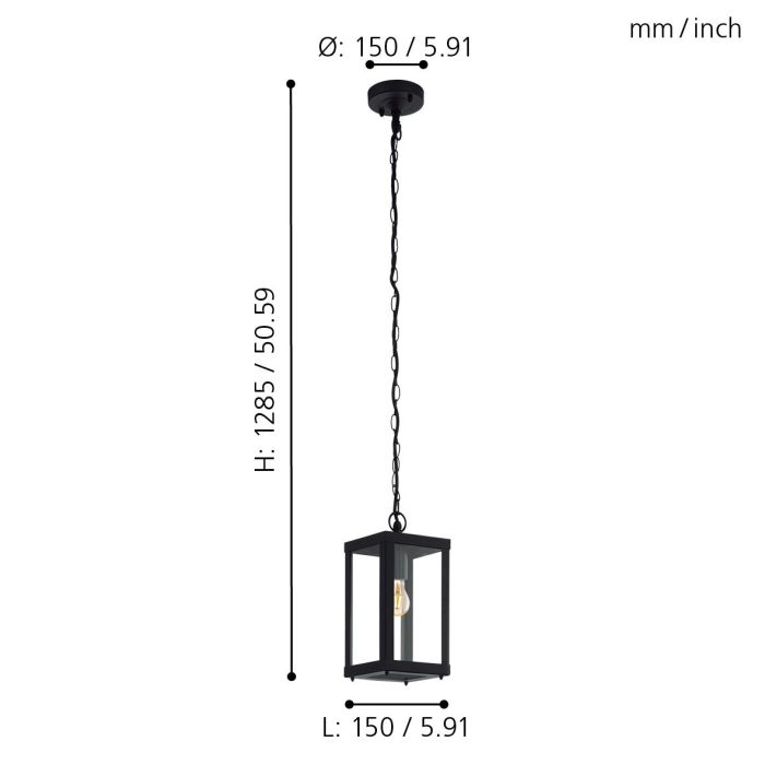 ALAMONTE 1 EXT H/L 1X60W E27 BLK