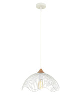 SPIAGGIA Pendant Es White Wire Cone W/wavy Edge - pendant - Lux Lighting