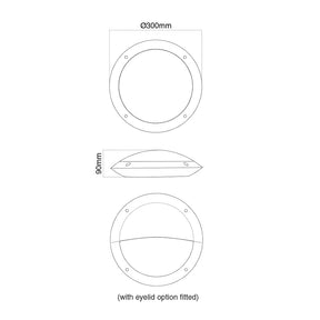 Round 12w LED Bunker Light Cool White 4000k - outdoor wall light - Lux Lighting