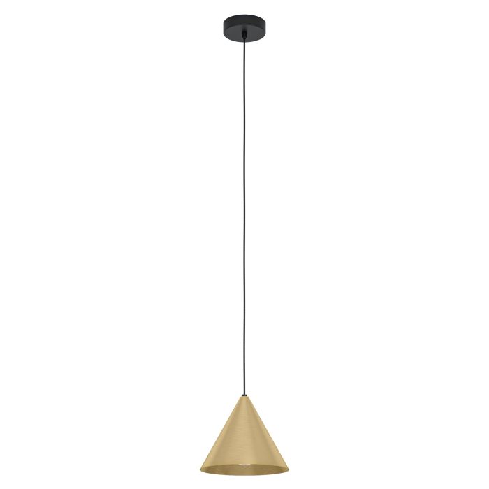 Narices 1 light Pendant  E27 Brs Matt/blk - pendant - Lux Lighting