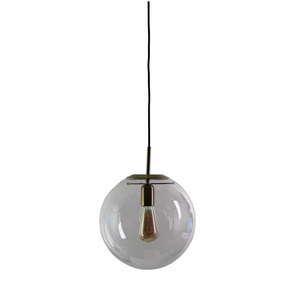 Newton.30 Single Pendant Clear / Brushed Brass - pendant - Lux Lighting