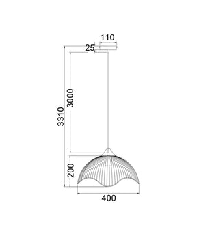 SPIAGGIA Pendant Es White Wire Cone W/wavy Edge - pendant - Lux Lighting