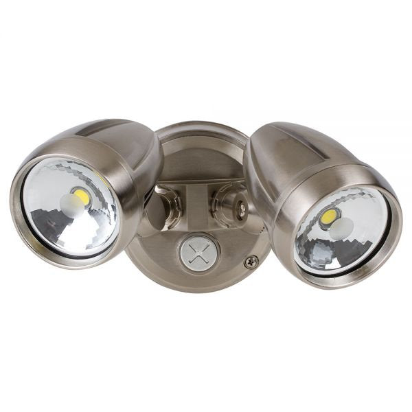 DOUBLE SPOTLIGHT BRUSHED CHROME - outdoor wall light - Lux Lighting