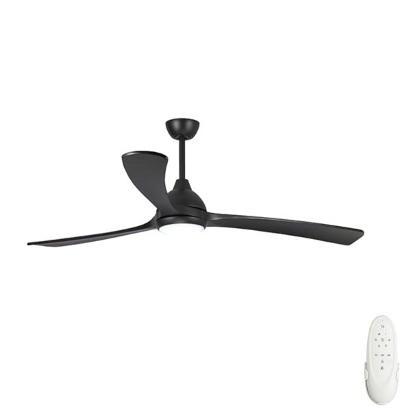 Fanco Sanctuary Dc With Cct Led - 86 218cm - BLACK Motor - BLACK Blades - Ceiling Fan - Lux Lighting