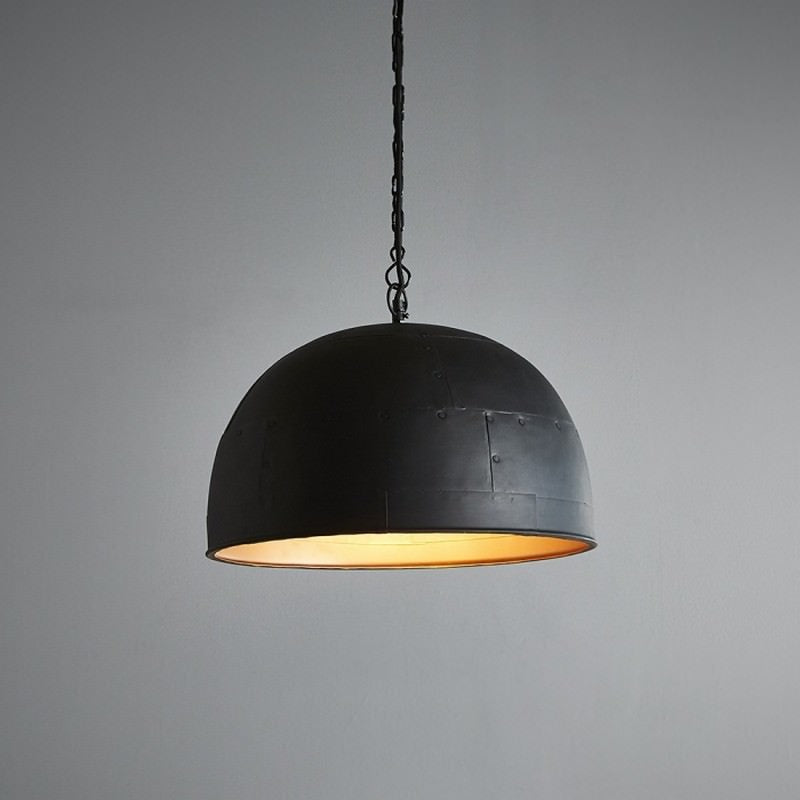 NOIR CEILING PENDANT SMALL BLACK WITH GOLD INTERIOR - pendant - Lux Lighting