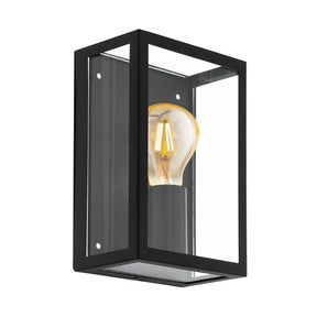 Alamonte 1 Exterior Wall Light 1x60w E27 Blk - outdoor wall light - Lux Lighting