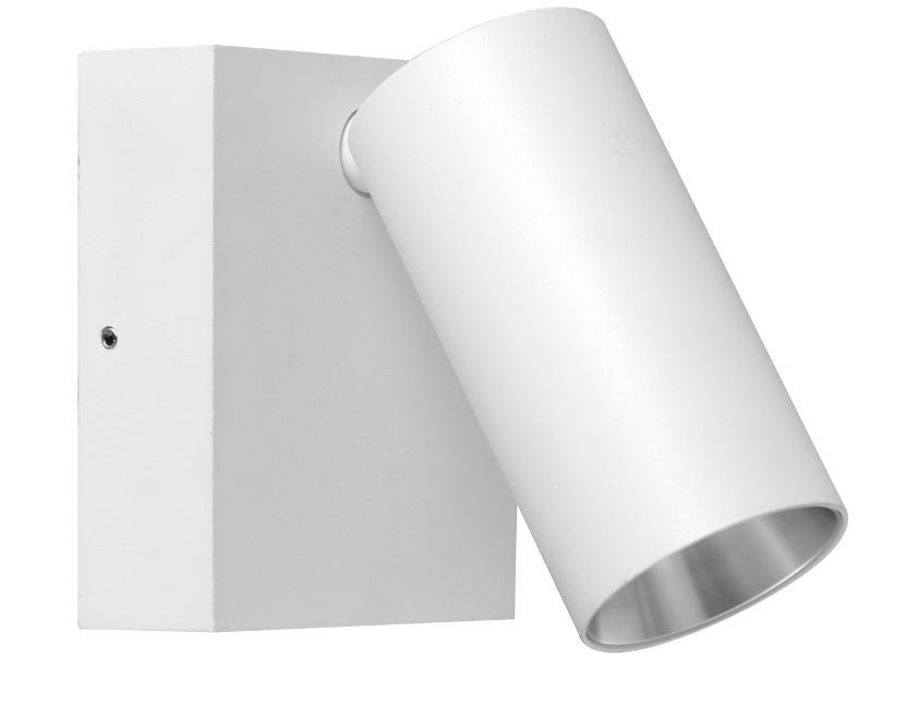 Single Adjustable White Spotlight - WHITE - outdoor wall light - Lux Lighting