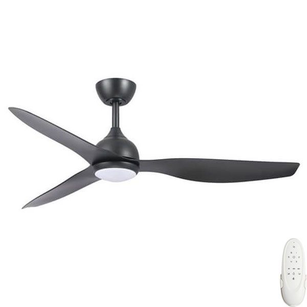 Fanco Eco Style Dc - 52 132cm - BLACK Motor - BLACK Blades - Led Light - Ceiling Fan - Lux Lighting