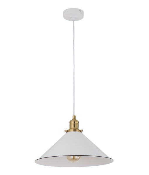 Coolie Pendant Es White 360mm - pendant - Lux Lighting