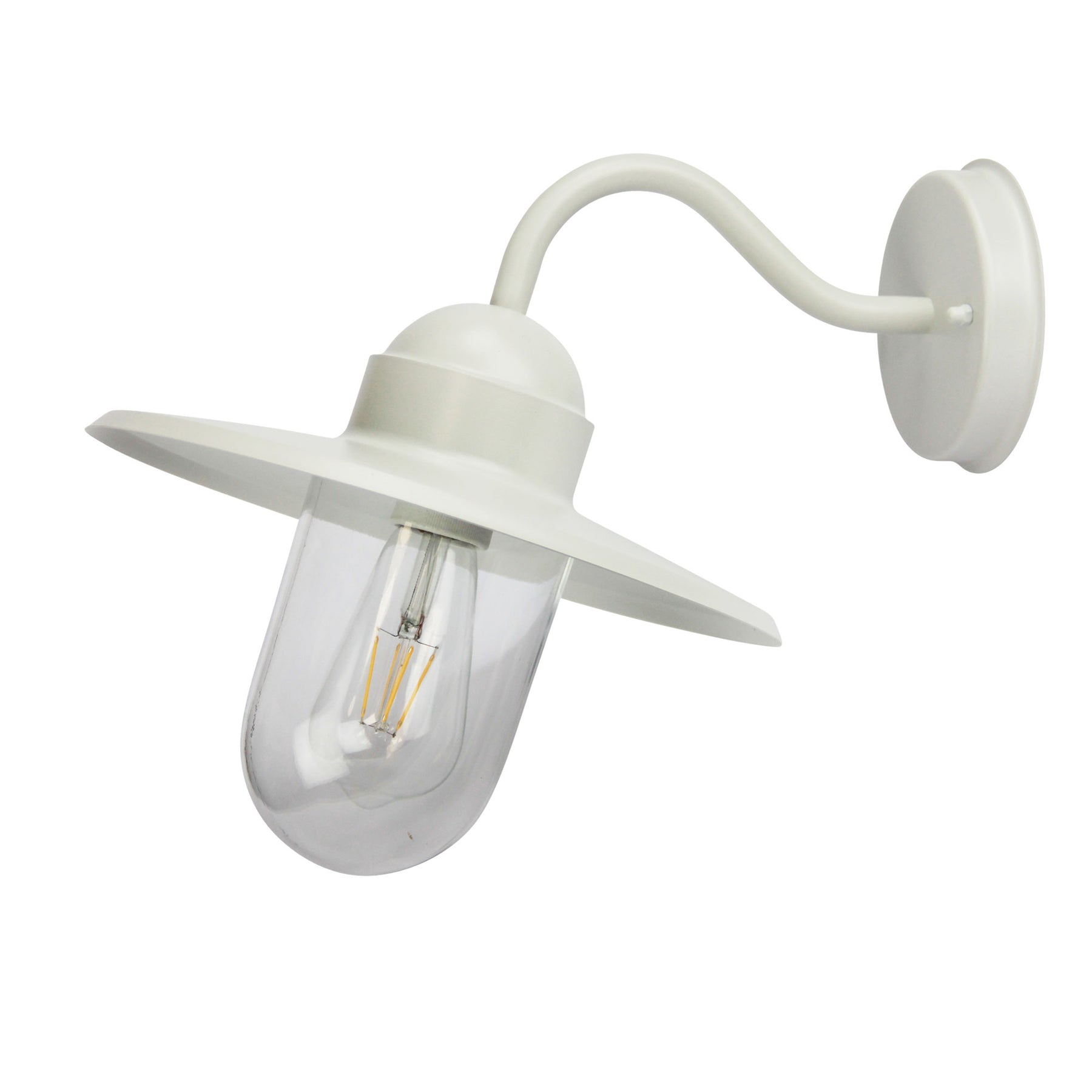 Alley White Retro angled outdoor Wall light - White E27 - outdoor wall light - Lux Lighting