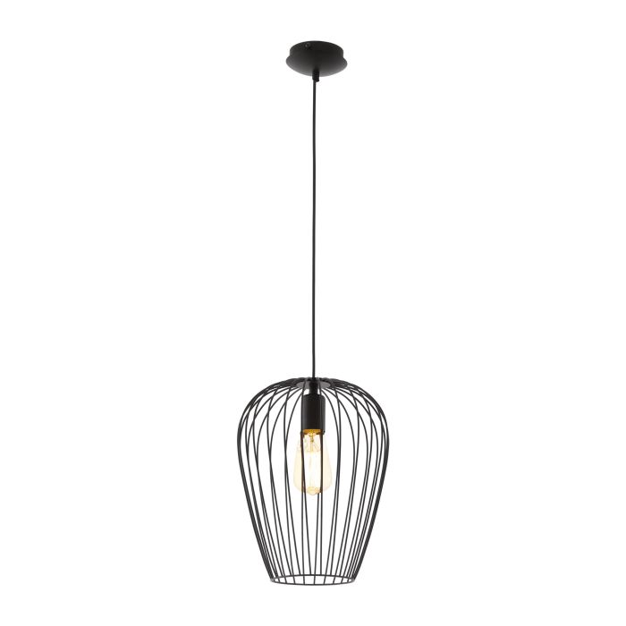 Newtown H/l 1x60w E27 Blk Lge - pendant - Lux Lighting