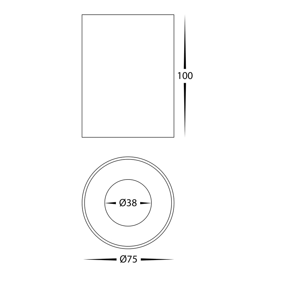 Nella BLACK 7w Surface Mounted LED Downlight - Ceiling mount - Lux Lighting