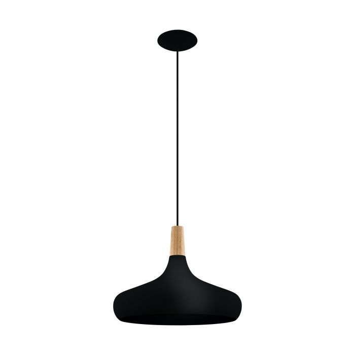 Sabinar Pendant 1 x E27 Blk Large - pendant - Lux Lighting