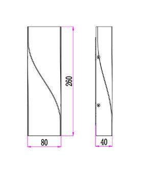 2x3w Up Down Wall Light Blk Tc Twist