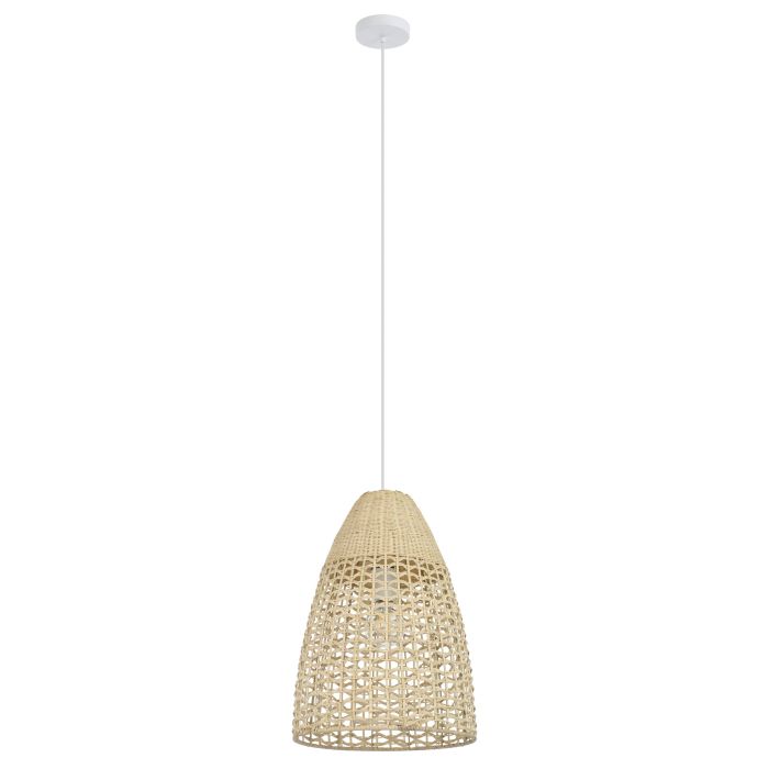 SAMBUCONA PENDANT 1X40W E27 CANE NATURAL TALL - pendant - Lux Lighting