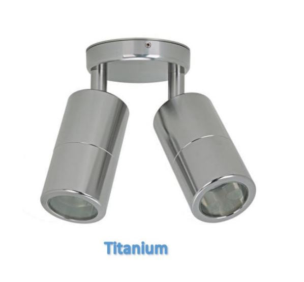 Double Ajustable Spot Titanium - outdoor wall light - Lux Lighting