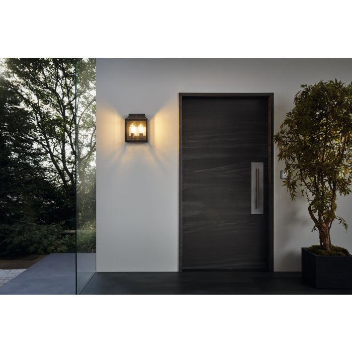 Soncino Exterior Wall Light 2x60w E27 Blk - outdoor wall light - Lux Lighting