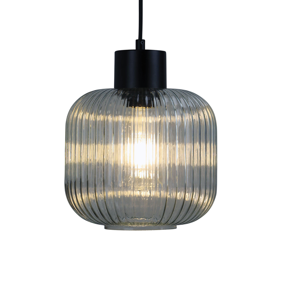 Miller.200 Single Pendant Clear Glass /BLACK - pendant - Lux Lighting