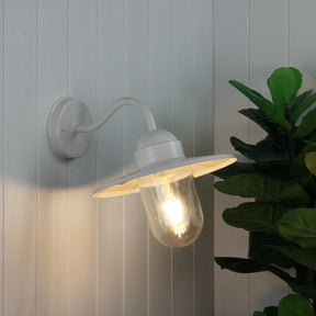 Alley White Retro angled outdoor Wall light - White E27 - outdoor wall light - Lux Lighting