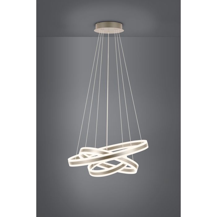 Tonarella 177w Led Champagne 3 Ring Pendant - pendant - Lux Lighting