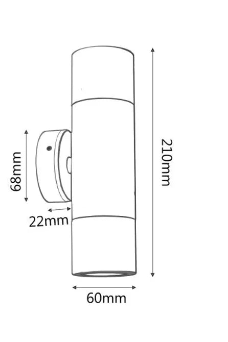 Round Up/Down Exterior Wall Light - White Ip65 - outdoor wall light - Lux Lighting