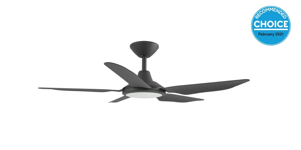 Storm DC 56 BLACK 18w LED CCT - Ceiling Fan - Lux Lighting