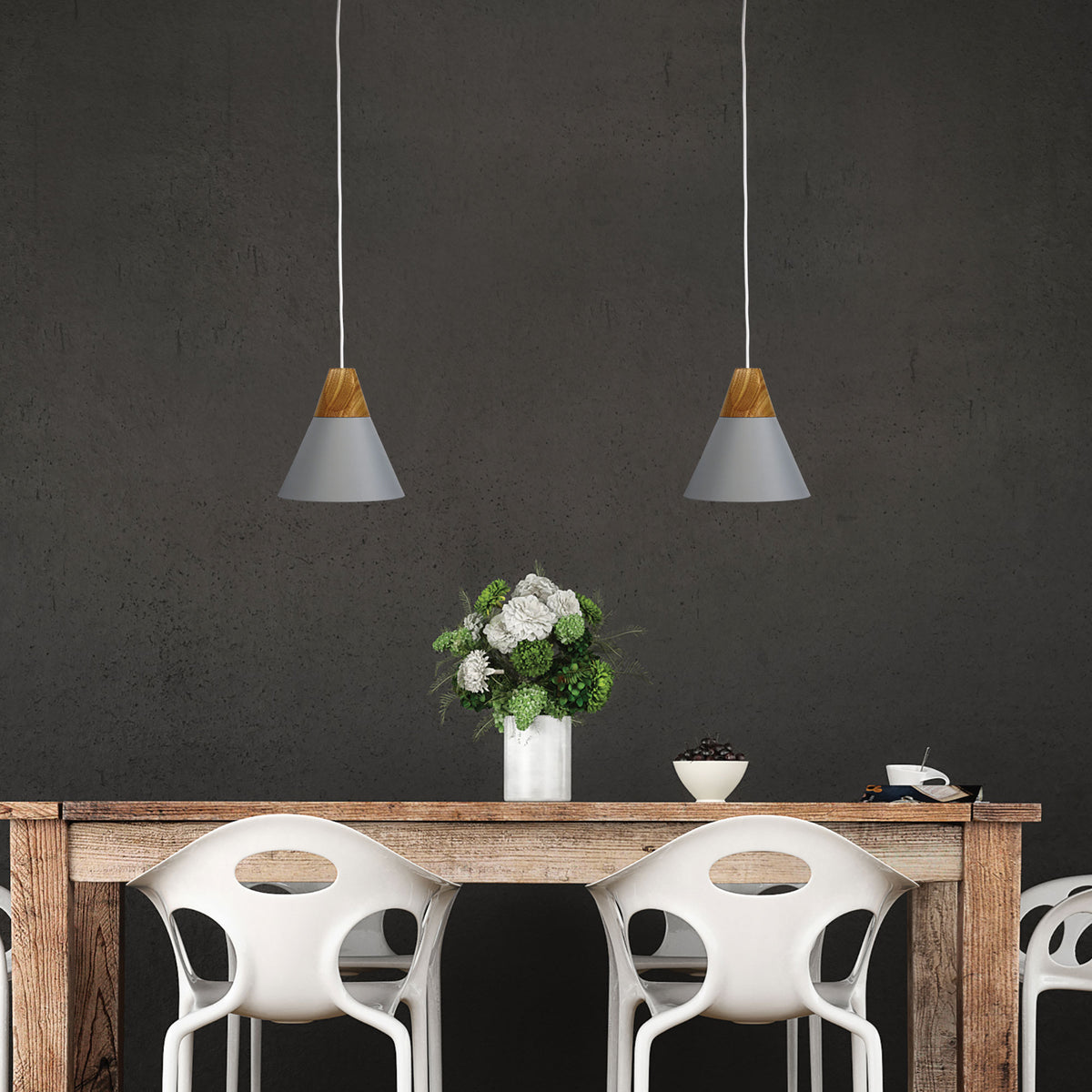 Trigo.20 Single Pendant Matt Grey - pendant - Lux Lighting