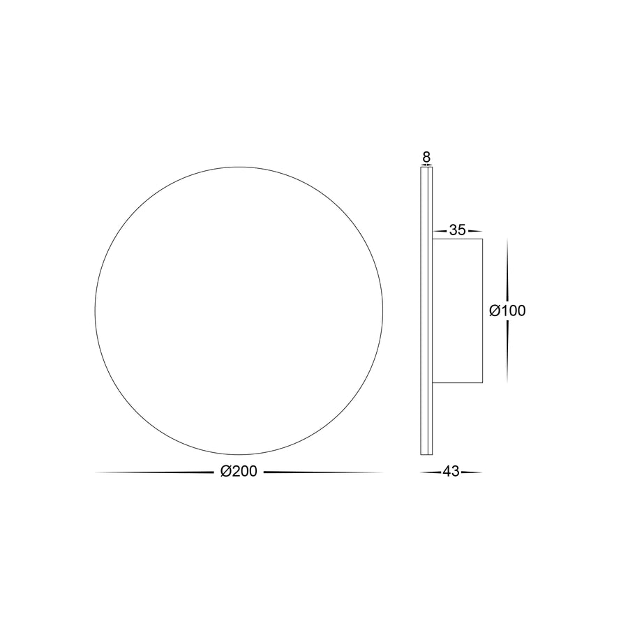 Halo Black TRI Colour 12W LED Wall Light 240V