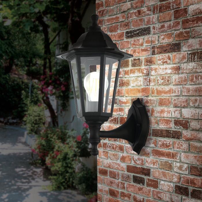 Duanera Exterior Wall Light 1x28w E27 Blk - outdoor wall light - Lux Lighting