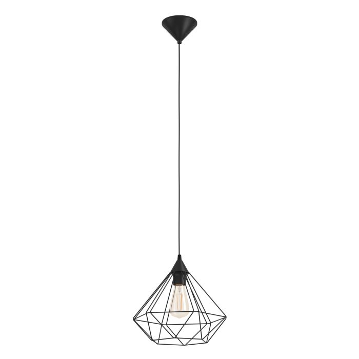 Tarbes Pendant 1x60w E27 Black Large - pendant - Lux Lighting