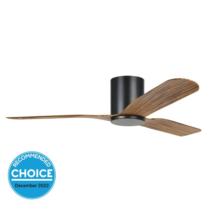 Iluka 52 Dc Fan 18w Led Tri-col Blk/wood Hugger - Ceiling Fan - Lux Lighting