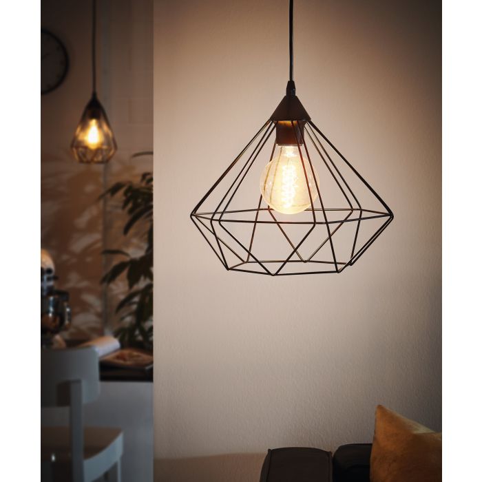 Tarbes Pendant 1x60w E27 Black Large - pendant - Lux Lighting