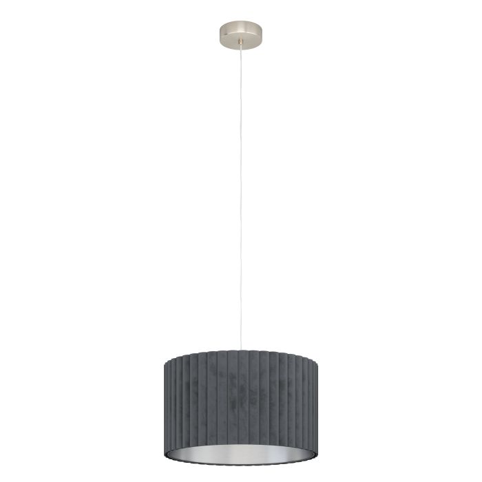 Tamaresco H/l 1x40w E27 Sn/grey 380mm - pendant - Lux Lighting