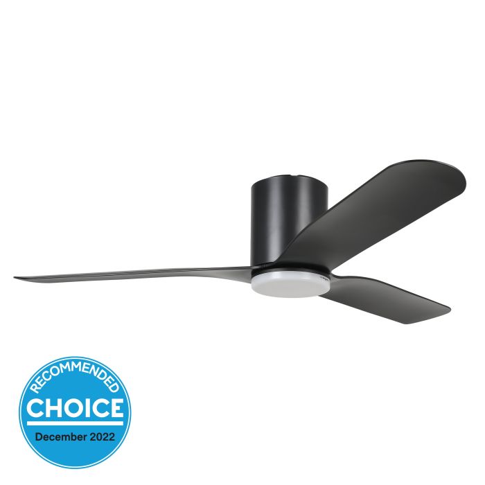 Iluka 60 Dc Fan 18w Led Tri-col Blk Hugger - Ceiling Fan - Lux Lighting