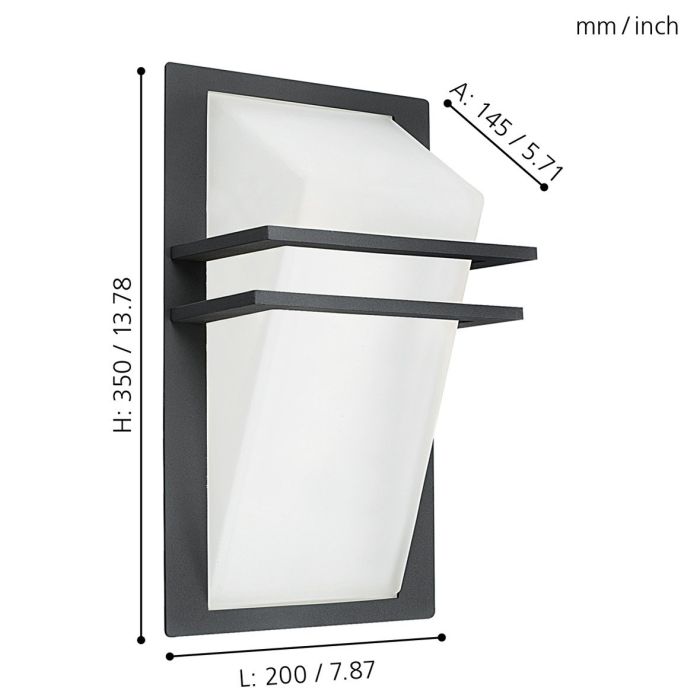 Park Exterior Wall Light 1x60w E27 Anth - outdoor wall light - Lux Lighting