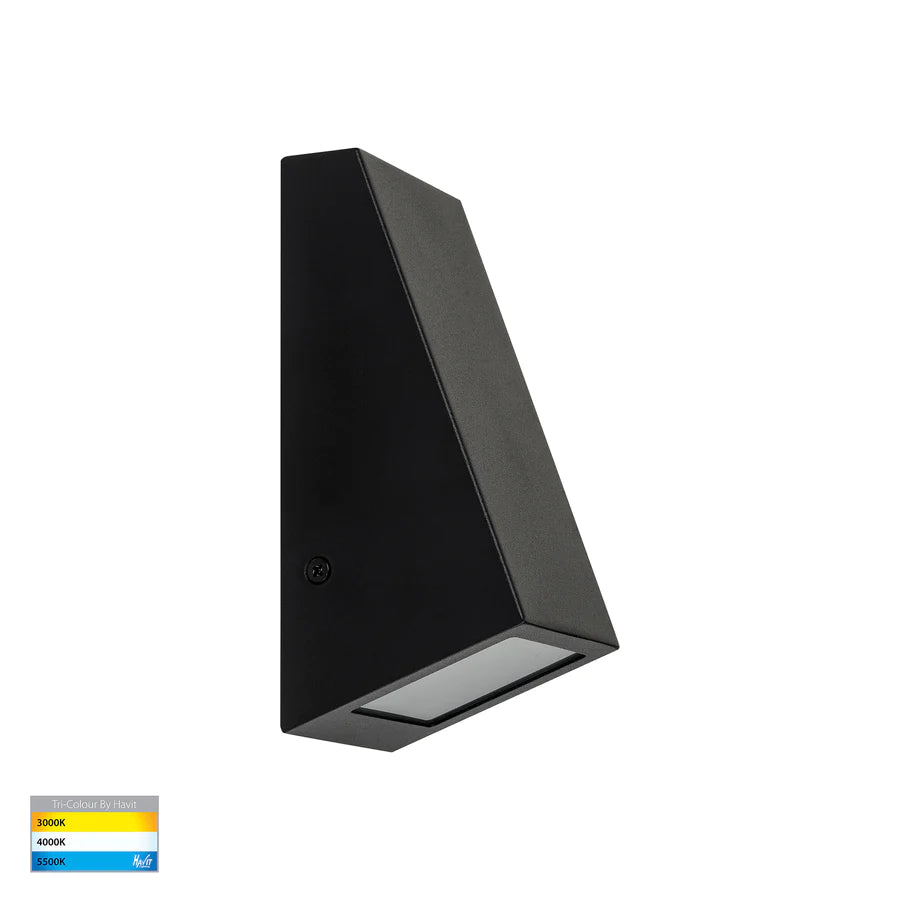 Taper 12v CCT LED Wedge wall light - BLACK - outdoor wall light - Lux Lighting