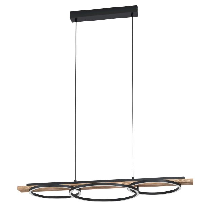 Boyal H/l 40.5w 3000k Blk/rustic Wood - pendant - Lux Lighting